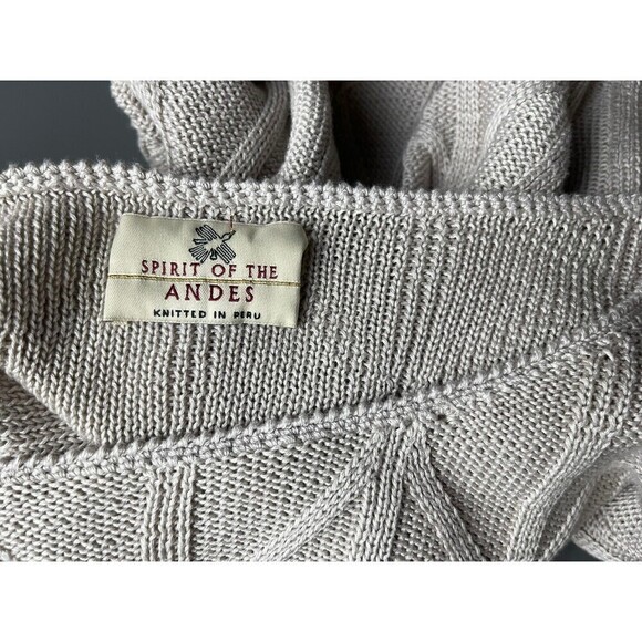 Spirit of the Andes Cable knit 100% Pima cotton Sweater Medium Square Neck Peru - Picture 7 of 13
